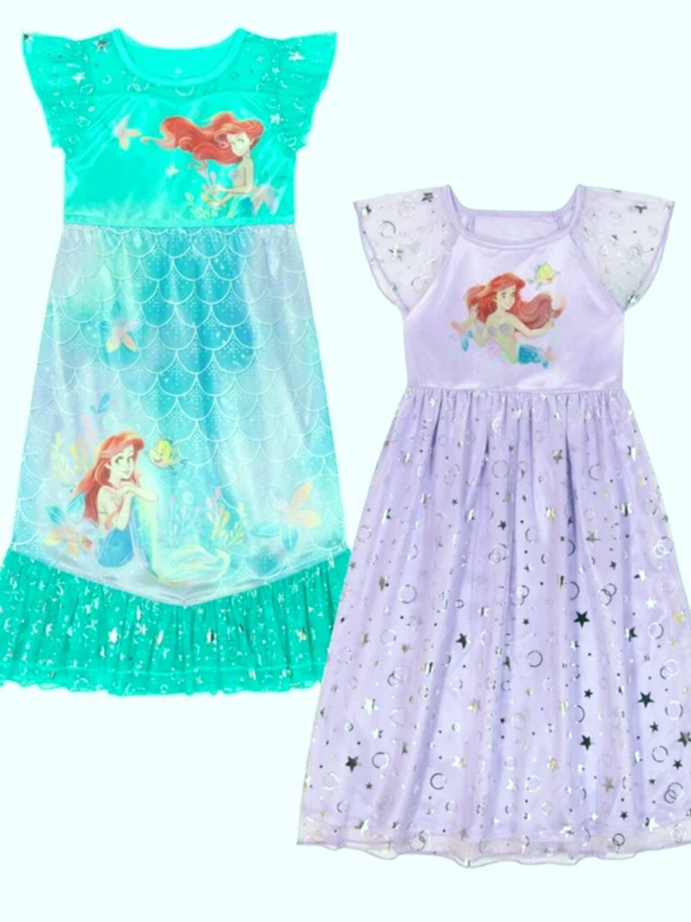 Disney Ariel Little Mermaid Girls Fantasy Gown 2-Pack Size 5 NWT